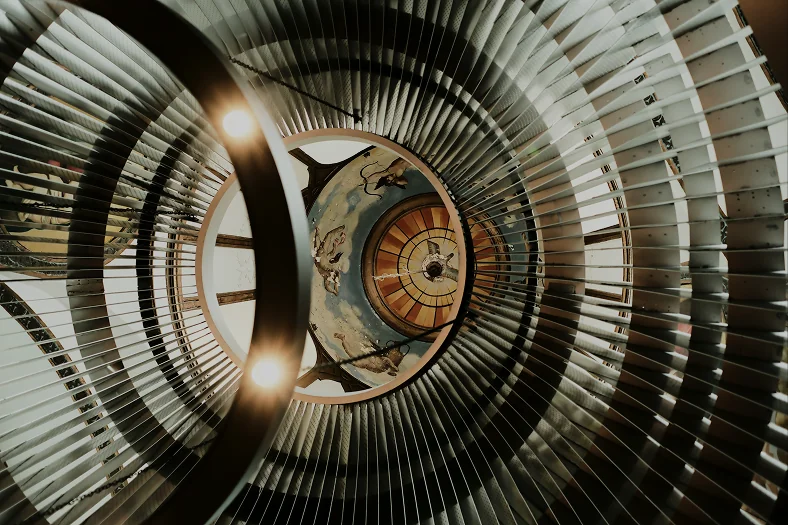 A circular architectural interior